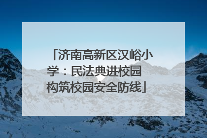 济南高新区汉峪小学：民法典进校园 构筑校园安全防线