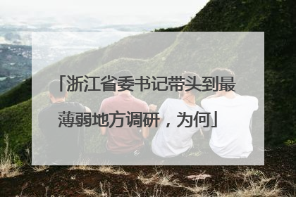 浙江省委书记带头到最薄弱地方调研，为何