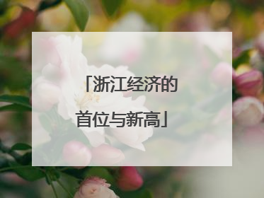 浙江经济的首位与新高