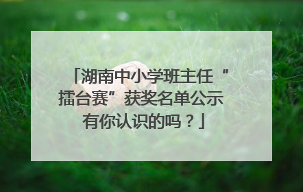 湖南中小学班主任“擂台赛”获奖名单公示 有你认识的吗？