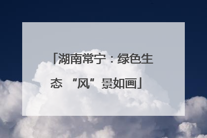 湖南常宁：绿色生态 “风”景如画