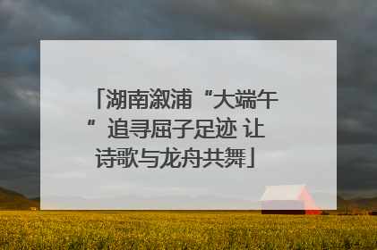 湖南溆浦“大端午”追寻屈子足迹 让诗歌与龙舟共舞