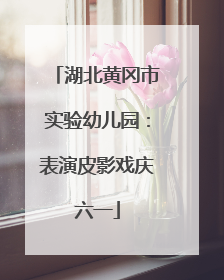 湖北黄冈市实验幼儿园：表演皮影戏庆六一
