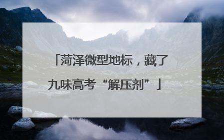 菏泽微型地标，藏了九味高考“解压剂”