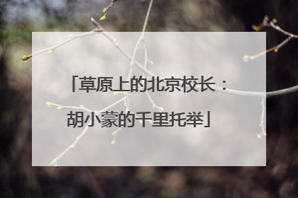 草原上的北京校长：胡小蒙的千里托举