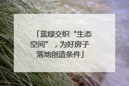 蓝绿交织“生态空间”，为好房子落地创造条件