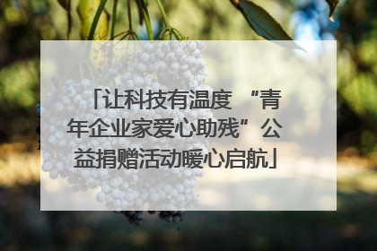 让科技有温度 “青年企业家爱心助残”公益捐赠活动暖心启航