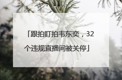 跟拍盯拍韦东奕，32个违规直播间被关停