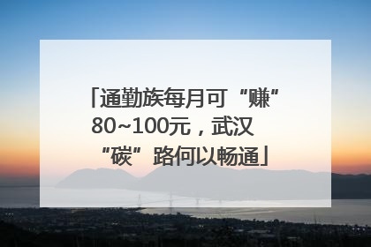 通勤族每月可“赚”80~100元，武汉“碳”路何以畅通