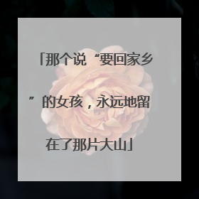 那个说“要回家乡”的女孩，永远地留在了那片大山