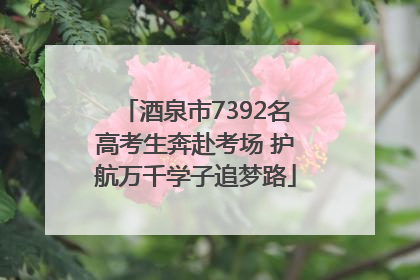 酒泉市7392名高考生奔赴考场 护航万千学子追梦路