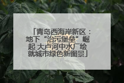 青岛西海岸新区：地下“治污堡垒”崛起 大卢河中水厂绘就城市绿色新图景