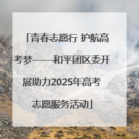 青春志愿行 护航高考梦——和平团区委开展助力2025年高考志愿服务活动