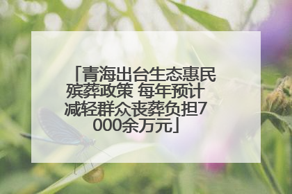 青海出台生态惠民殡葬政策 每年预计减轻群众丧葬负担7000余万元