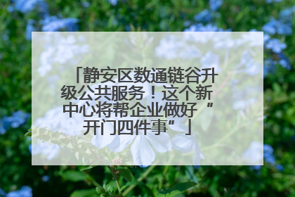 静安区数通链谷升级公共服务！这个新中心将帮企业做好“开门四件事”