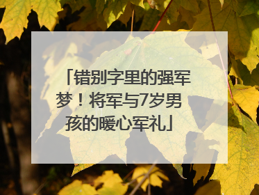 错别字里的强军梦！将军与7岁男孩的暖心军礼