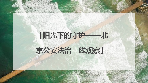 阳光下的守护——北京公安法治一线观察