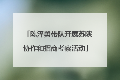 陈泽勇带队开展苏陕协作和招商考察活动