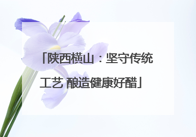 陕西横山：坚守传统工艺 酿造健康好醋