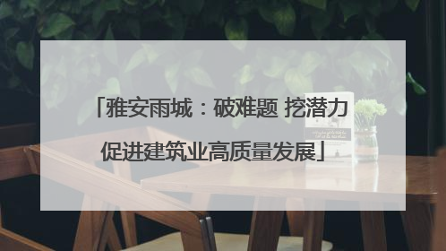 雅安雨城：破难题 挖潜力 促进建筑业高质量发展