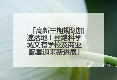高新三期规划加速落地！丝路科学城又有学校及商业配套迎来新进展