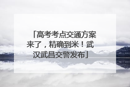 高考考点交通方案来了，精确到米！武汉武昌交警发布