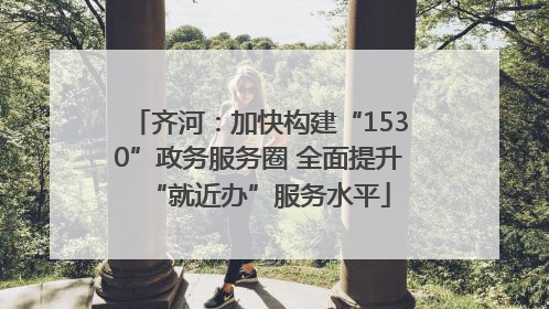 齐河：加快构建“1530”政务服务圈 全面提升“就近办”服务水平