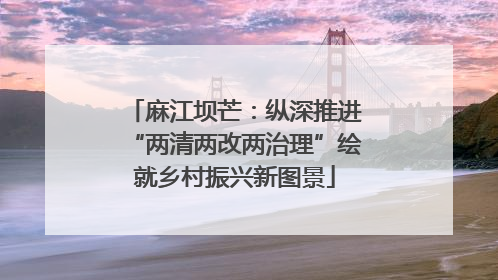 麻江坝芒：纵深推进“两清两改两治理”绘就乡村振兴新图景