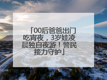 00后爸爸出门吃宵夜，3岁娃凌晨独自夜游！警民接力守护