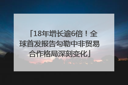 18年增长逾6倍！全球首发报告勾勒中非贸易合作格局深刻变化