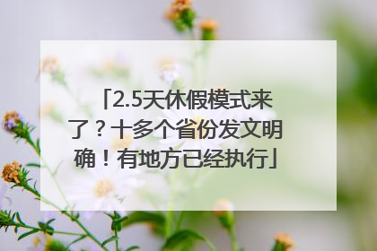 2.5天休假模式来了？十多个省份发文明确！有地方已经执行