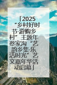 2025“乡村好时节·游购乡村”主题年蔡家沟“艺韵乡集·乐活时光”艺文嘉年华活动启幕