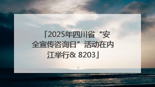 2025年四川省“安全宣传咨询日”活动在内江举行& 8203