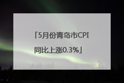 5月份青岛市CPI同比上涨0.3%