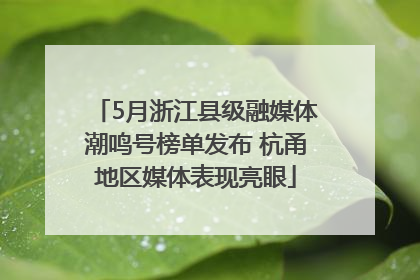 5月浙江县级融媒体潮鸣号榜单发布 杭甬地区媒体表现亮眼