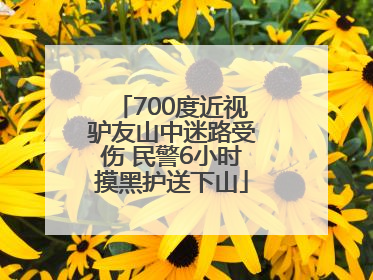 700度近视驴友山中迷路受伤 民警6小时摸黑护送下山