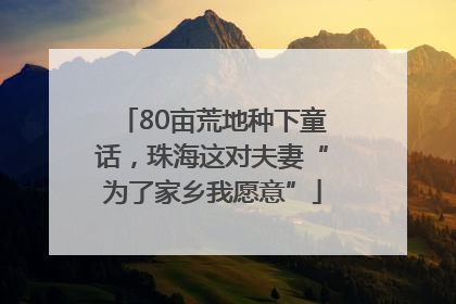 80亩荒地种下童话，珠海这对夫妻“为了家乡我愿意”