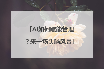 AI如何赋能管理？来一场头脑风暴